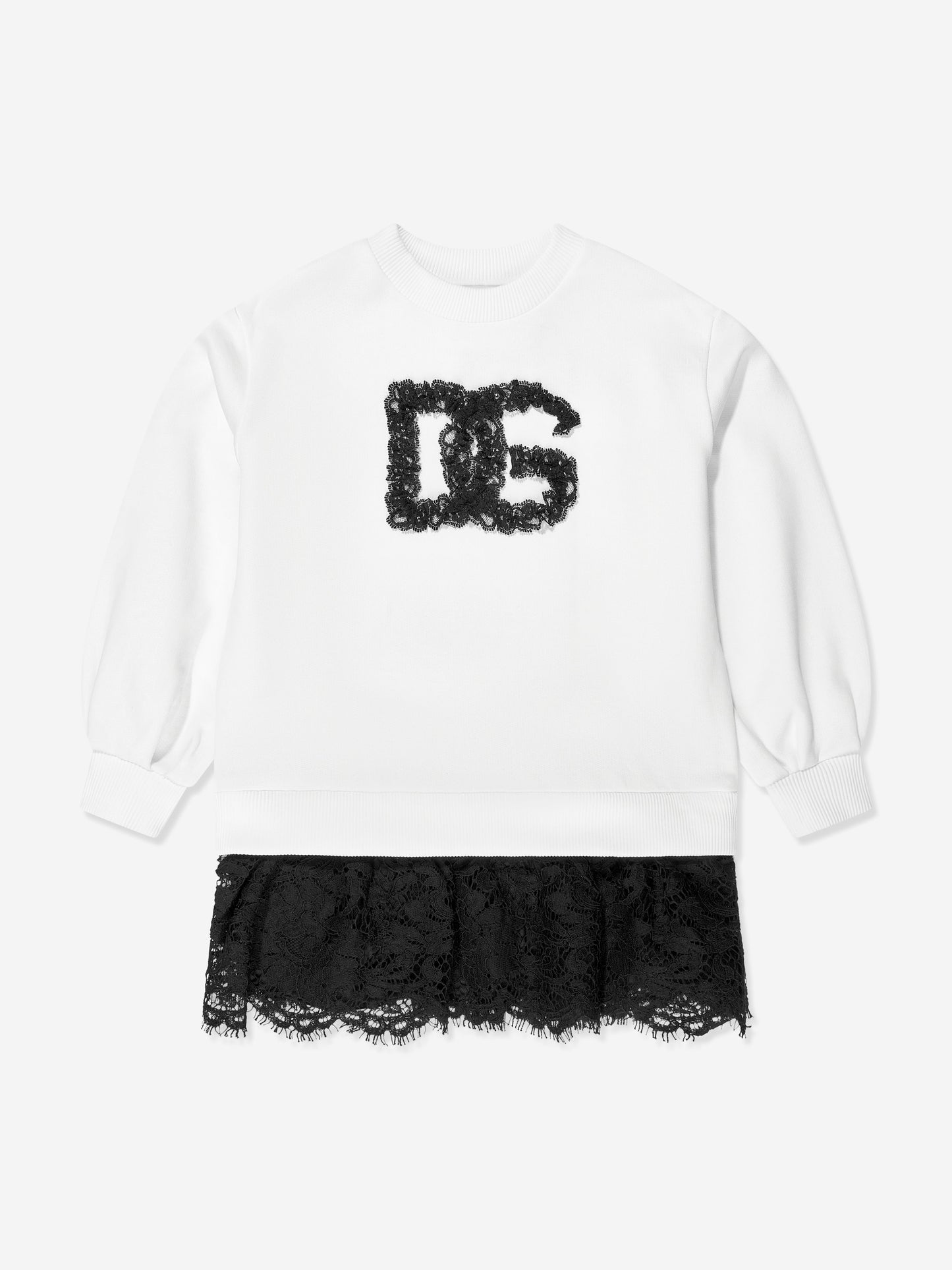Dolce & Gabbana 女童白色徽标毛衣裙