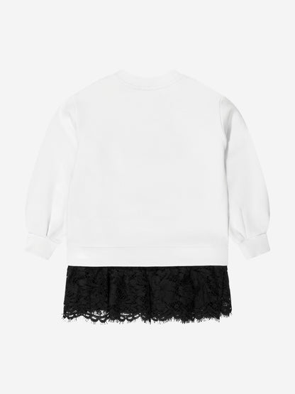 Dolce & Gabbana 女童白色徽标毛衣裙