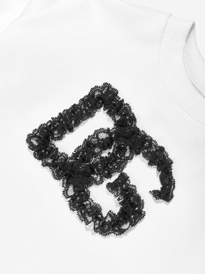 Dolce & Gabbana 女童白色徽标毛衣裙