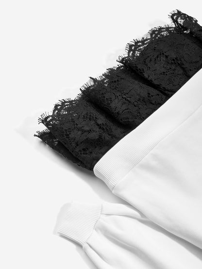 Dolce & Gabbana 女童白色徽标毛衣裙