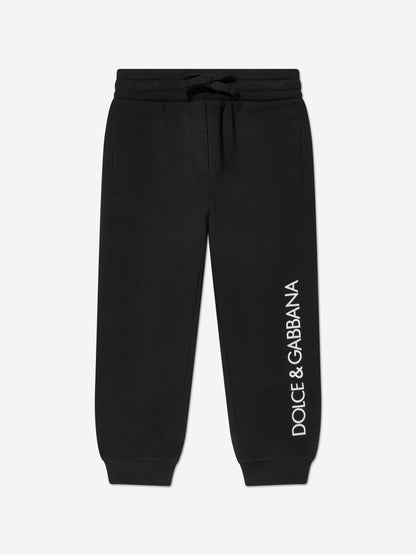 Dolce & Gabbana 女童黑色徽标慢跑裤