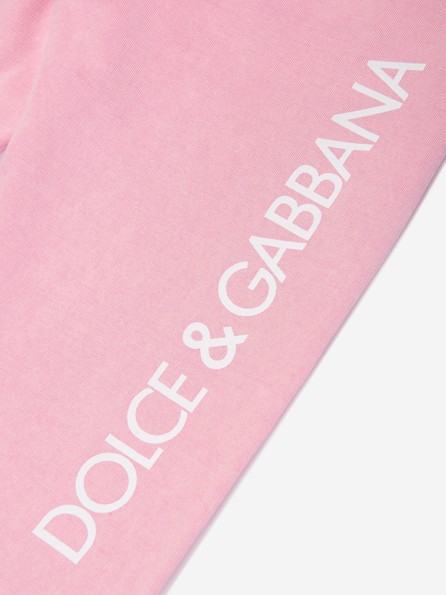 Dolce & Gabbana 女童粉色徽标慢跑裤