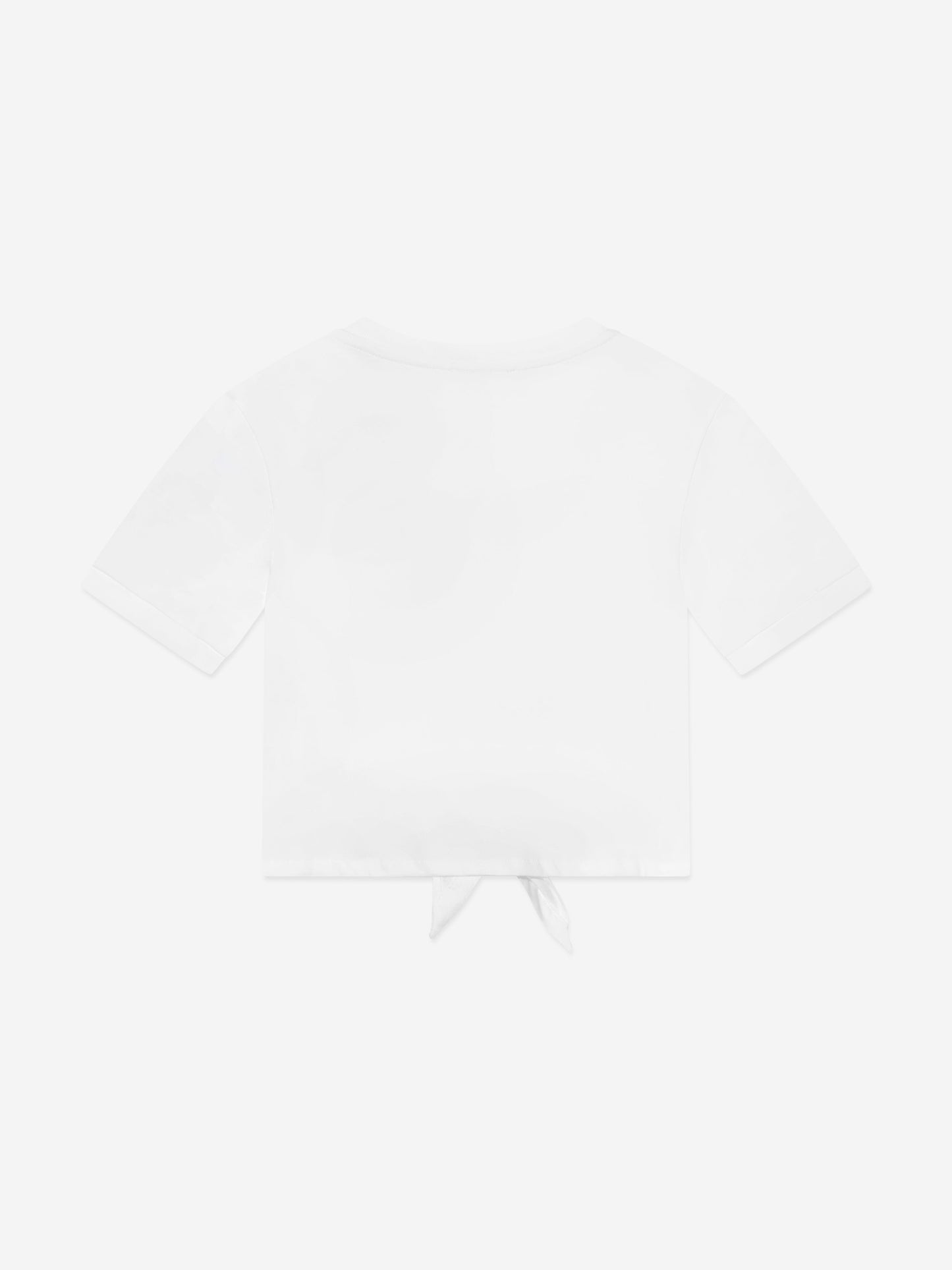 Dolce & Gabbana 女童白色徽标系带 T 恤