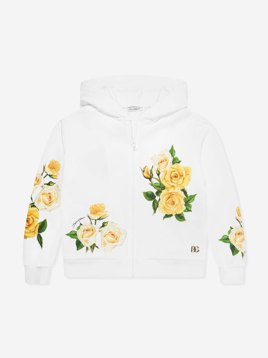 Dolce & Gabbana 女童玫瑰印花连帽衫（多色）