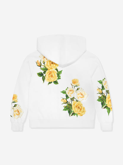 Dolce & Gabbana 女童玫瑰印花连帽衫（多色）