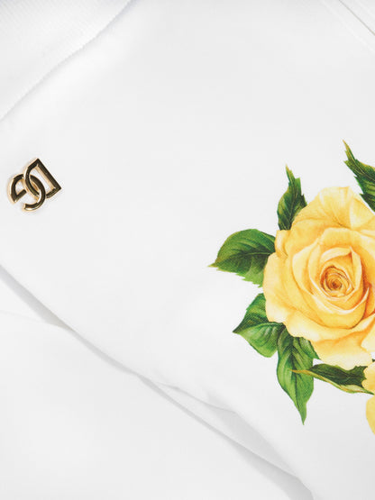 Dolce & Gabbana 女童玫瑰印花连帽衫（多色）