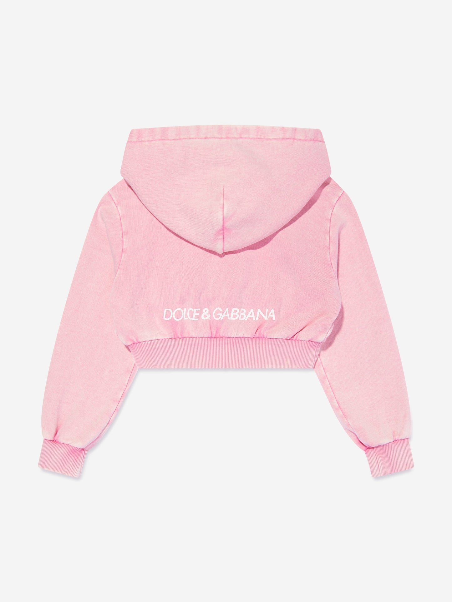 Dolce & Gabbana 女童粉色徽标拉链上衣