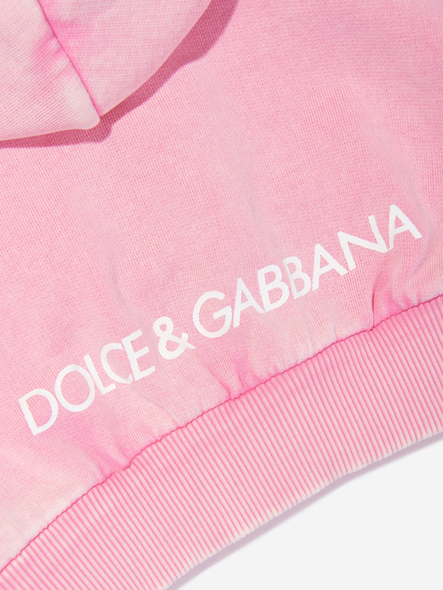 Dolce & Gabbana 女童粉色徽标拉链上衣