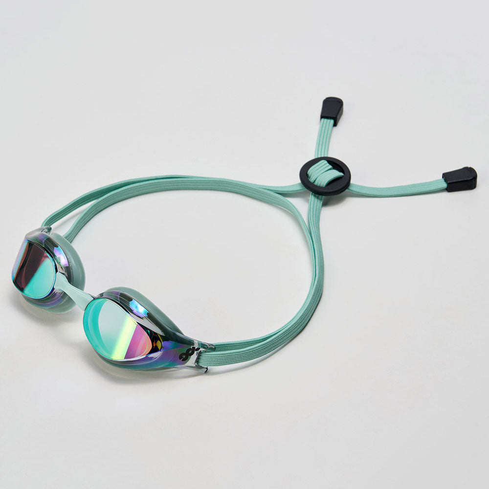 成人款绿色有胶圈竞速泳镜(DALI_BKOV)