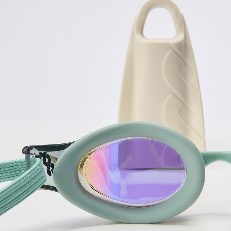 成人款绿色有胶圈竞速泳镜(DALI_BKOV)