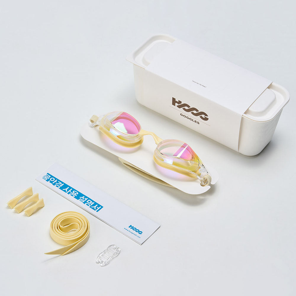 成人款黄色有胶圈竞速泳镜(DALI_WHBT)