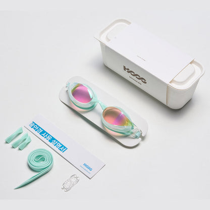 成人款薄荷绿有胶圈泳镜(DALI_WHMT)