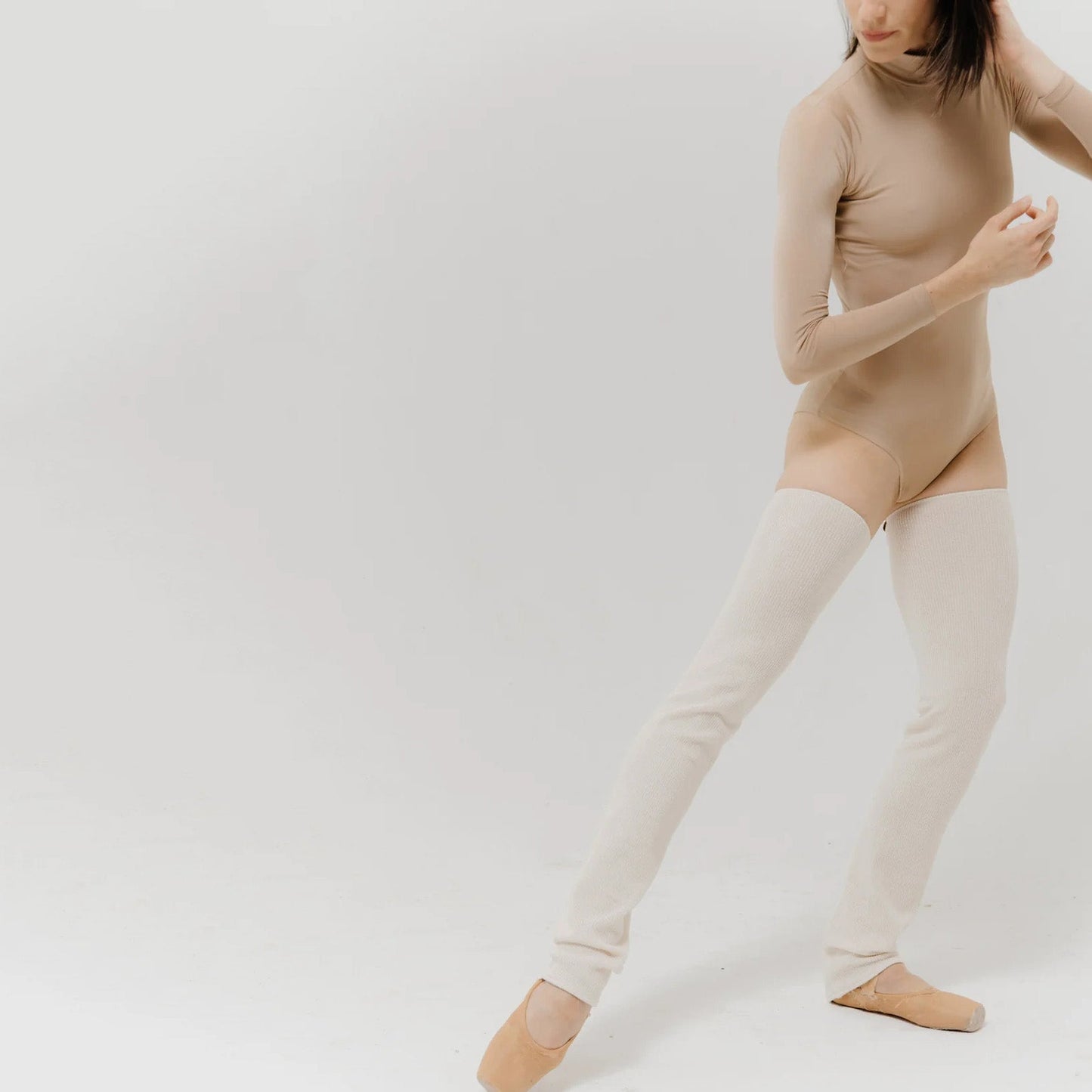 儿童奶油白芭蕾舞护腿