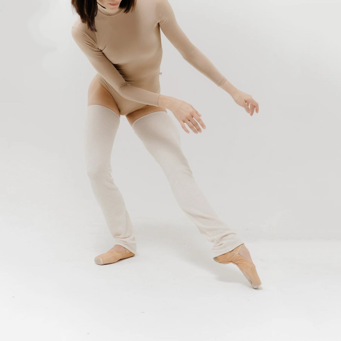 儿童奶油白芭蕾舞护腿