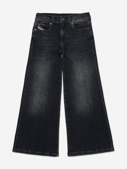 Diesel Girls 黑色阔腿牛仔裤
