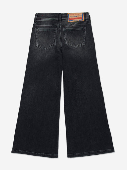 Diesel Girls 黑色阔腿牛仔裤