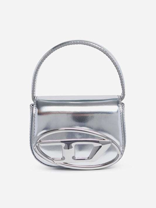 Diesel Girls 银色椭圆形 D 形标志皮革手提包（20 厘米）