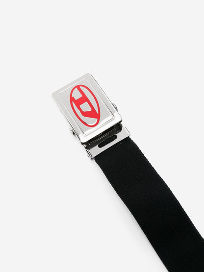 Diesel Boys 黑色椭圆形 D 标志腰带