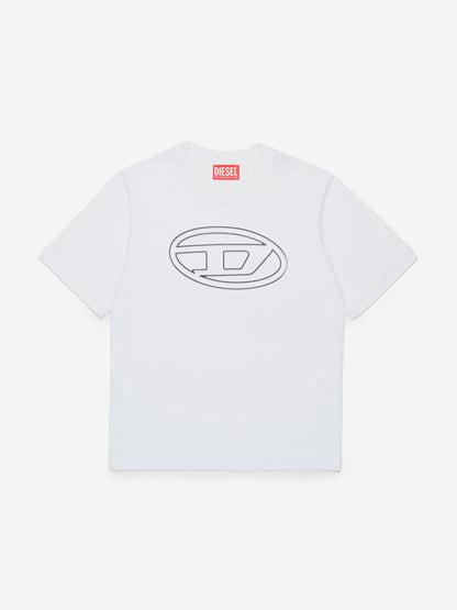 Diesel Boys 白色椭圆形 D 标志 T 恤