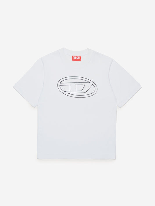 Diesel Boys 白色椭圆形 D 标志 T 恤