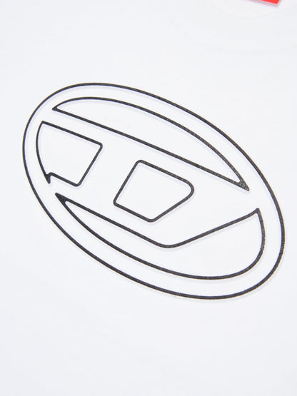 Diesel Boys 白色椭圆形 D 标志 T 恤