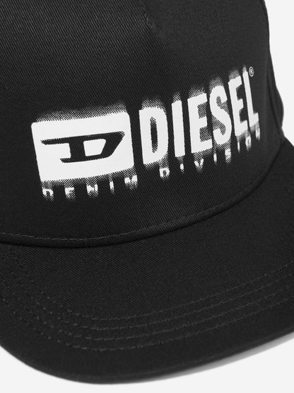 Diesel Kids 黑色徽标帽