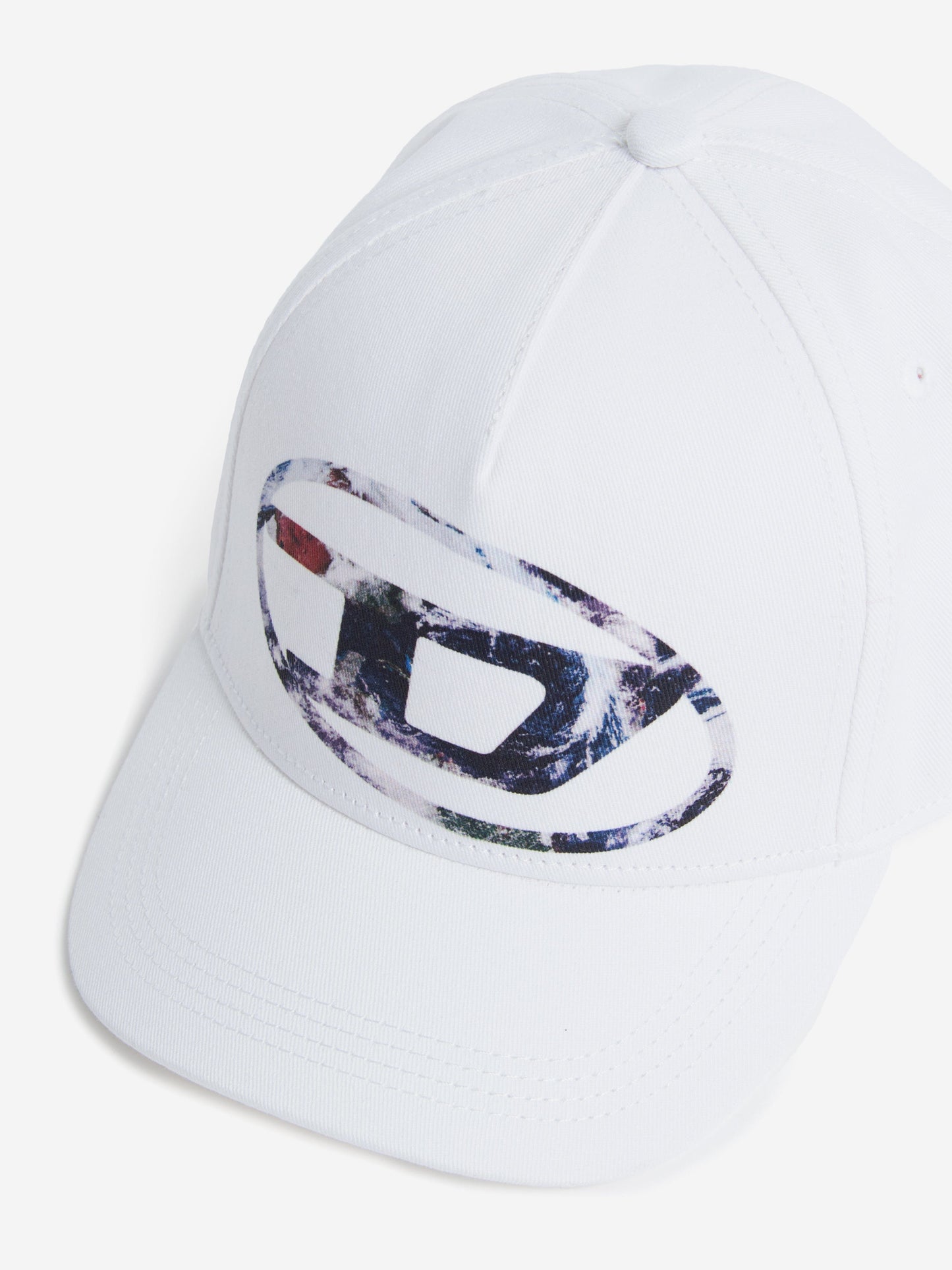 Diesel Kids 椭圆形 D 标志棒球帽（白色）