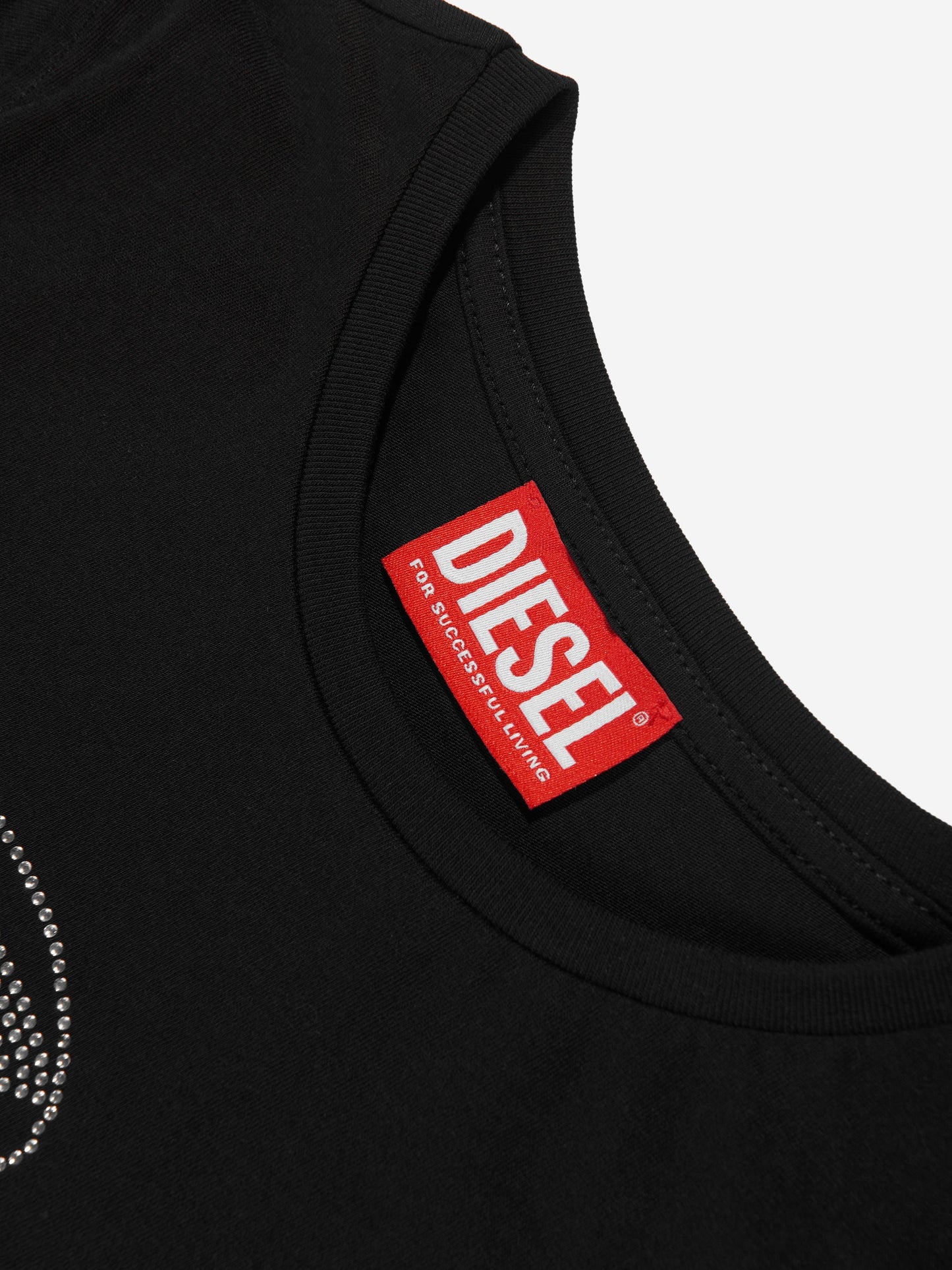 Diesel Girls 椭圆形 D 标志 T 恤（黑色）