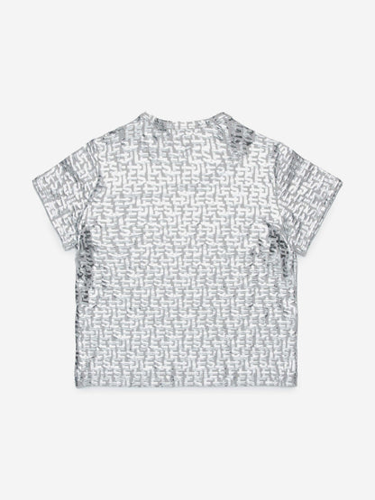 Diesel Girls 银色品牌 T 恤