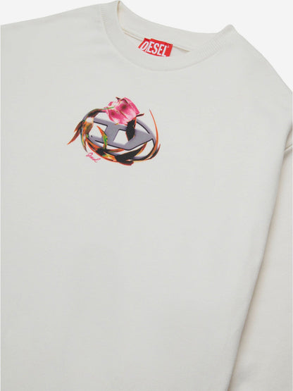 Diesel Girls Seruffix Logo 运动衫（灰色）