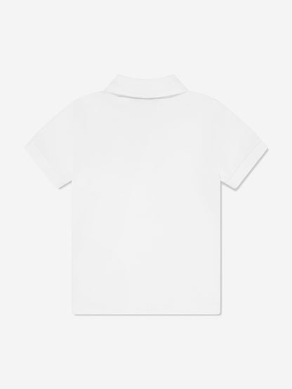 Diesel Boys 白色椭圆形 D Polo 衫