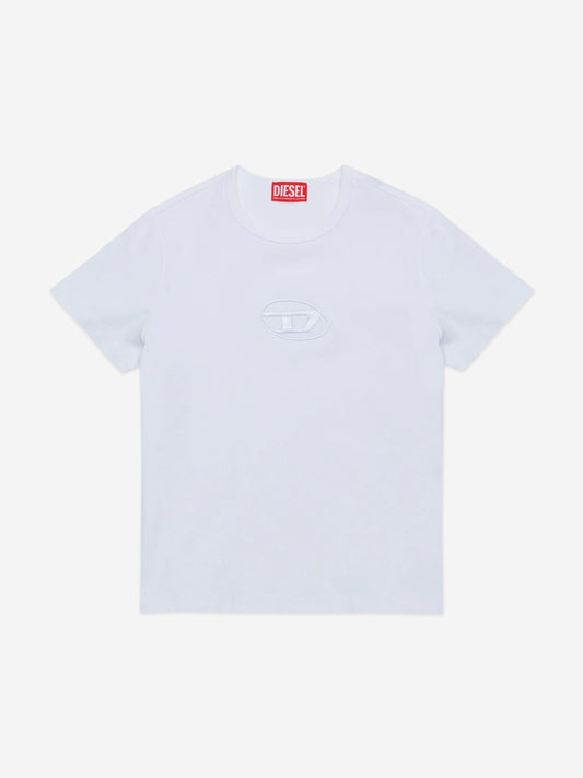 Diesel Girls 白色徽标 T 恤