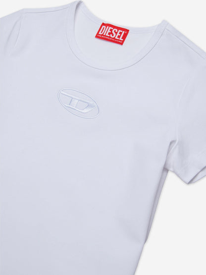 Diesel Girls 白色徽标 T 恤