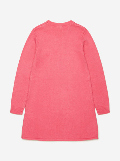 Diesel 女童粉色椭圆形 D 毛衣裙