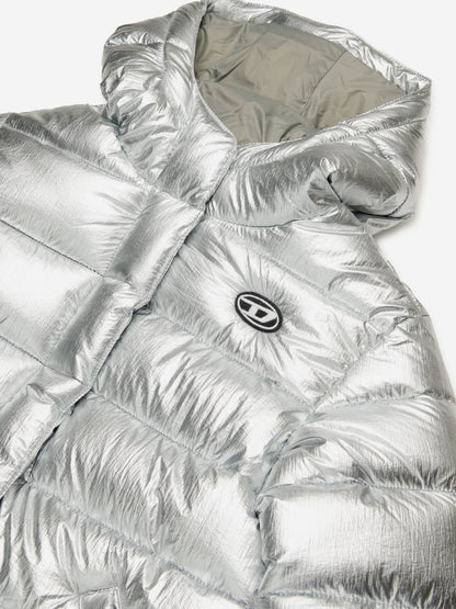 Diesel Girls 银色羽绒夹克