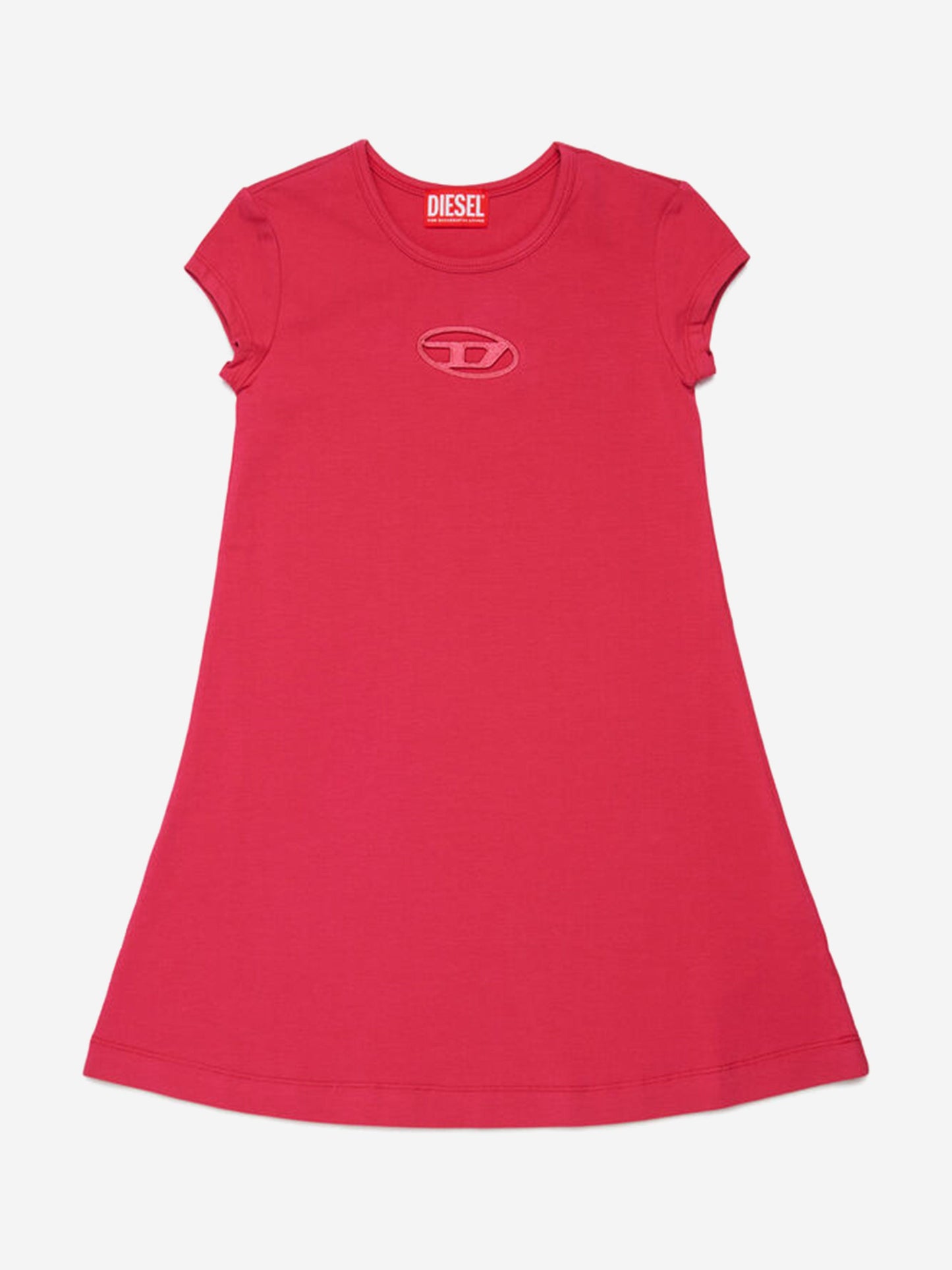 Girls Oval D T-Shirt Dress in Red
