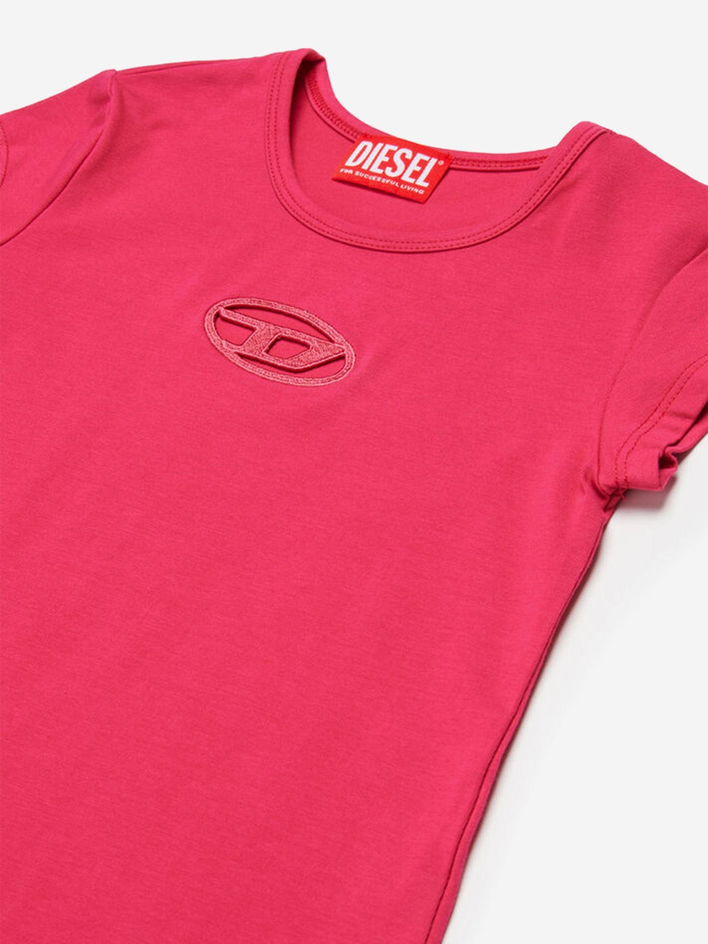Girls Oval D T-Shirt Dress in Red