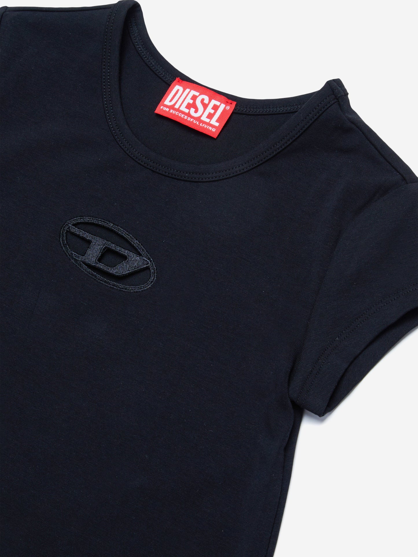 Girls Oval D T-Shirt Dress in Black