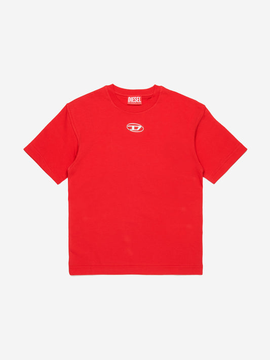 Boys Oval D T-Shirt in Red