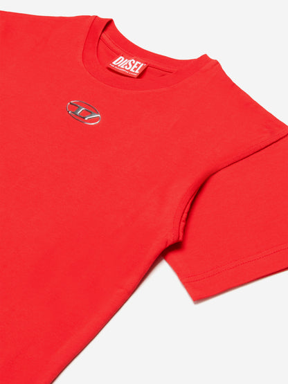 Boys Oval D T-Shirt in Red