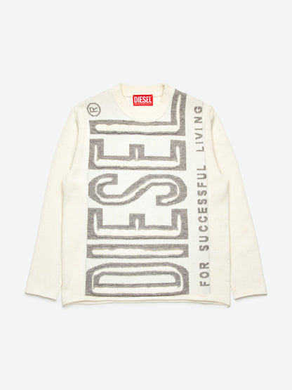 Boys Logo Jumper in Ivory