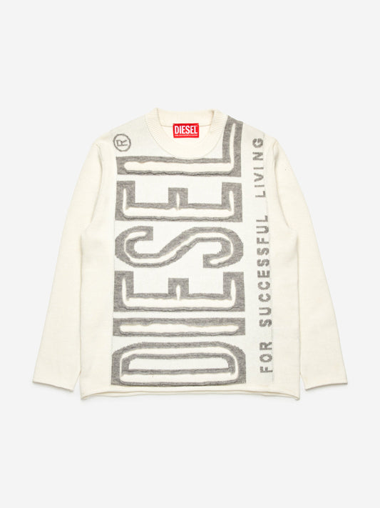 Boys Logo Jumper in Ivory