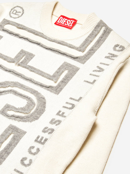 Boys Logo Jumper in Ivory