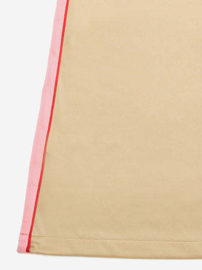 Girls Satin and Jersey Sleeveless Dress in Beige