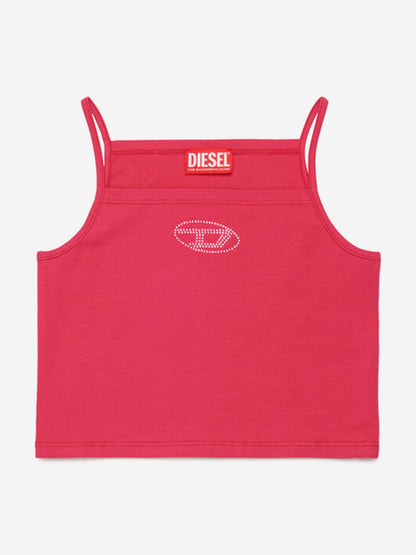 Girls Oval D Sleeveless Top in Pink