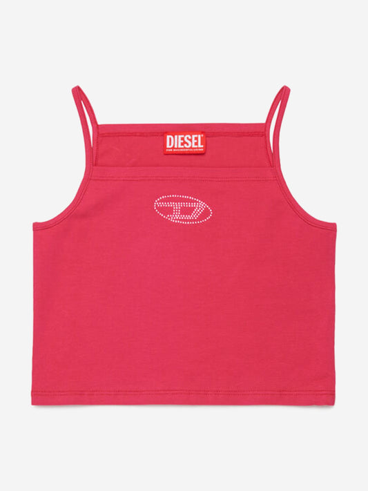 Girls Oval D Sleeveless Top in Pink