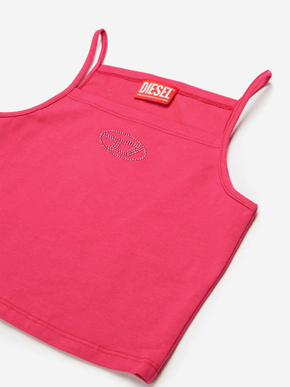 Girls Oval D Sleeveless Top in Pink