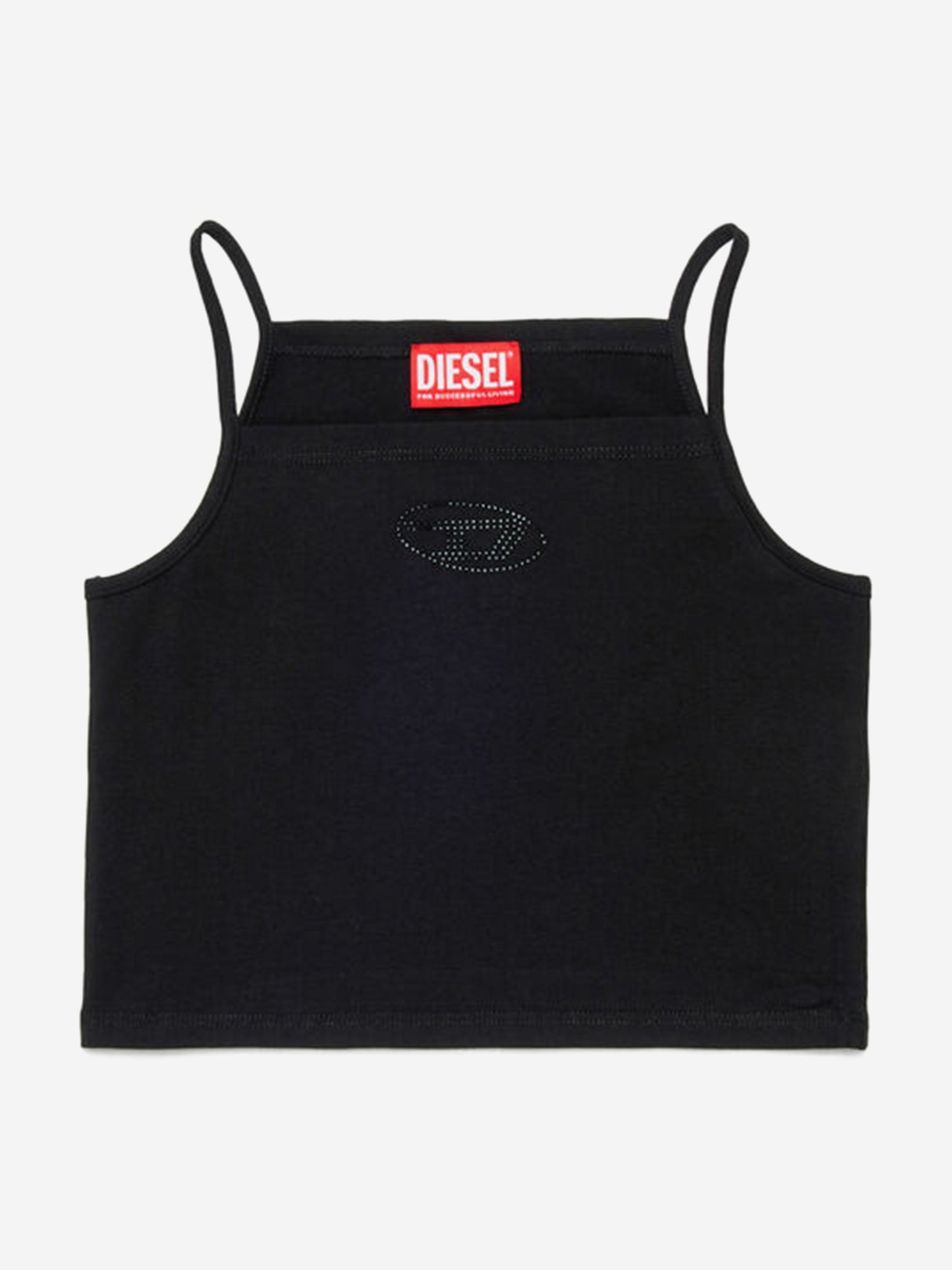 Girls Oval D Sleeveless Top in Black