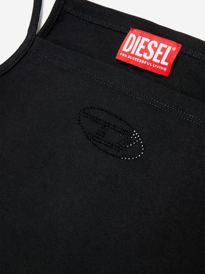 Girls Oval D Sleeveless Top in Black