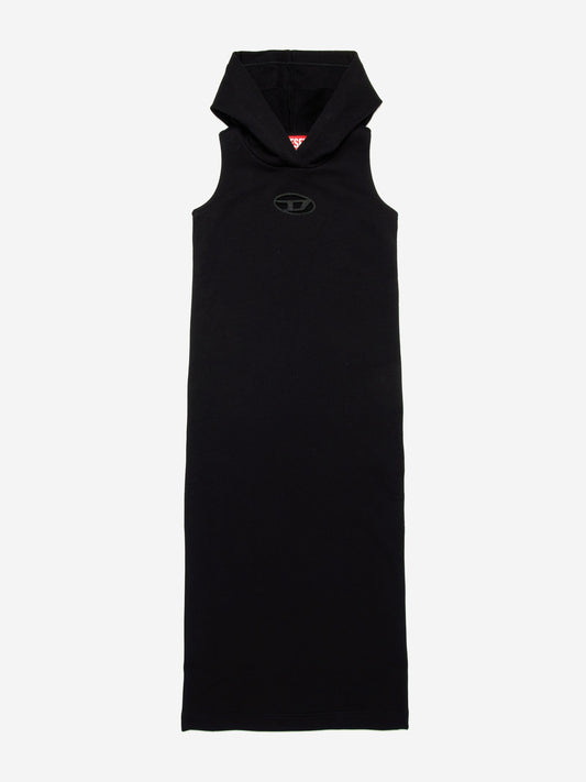 Girls Sleeveless Hooded Dress in Black